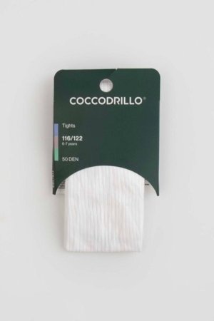 COCCODRILLO pėdkelnės TIGHT MICROFIBRE COLORFUL, baltos, ZC5380311TMC-001-128, 128 cm 