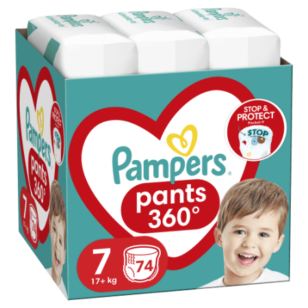 PAMPERS Sauskelnės-kelnaitės 7 dydis 17kg+, 74 vnt., 81748928 