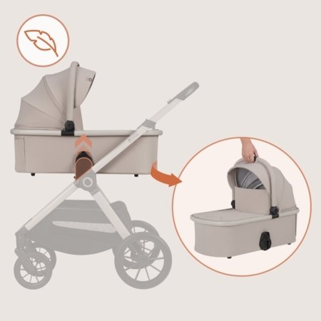 LIONELO universalus vežimėlis LAYLA 2in1, Beige sand, LO-LAYLA 2IN1 