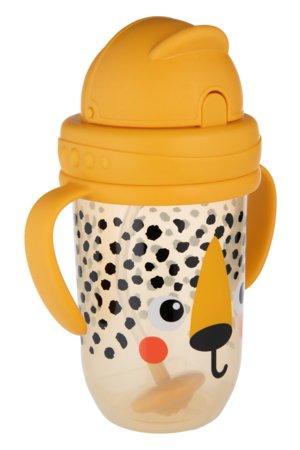 CANPOL BABIES neišsipilanti gertuvė su šiaudeliu BABIESBOO CHEETAH, 270 ml, 56/617_ora 