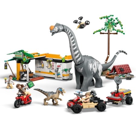 76973 LEGO® Jurassic World™ Velociraptoriaus ir titanozauro sekimo misija 