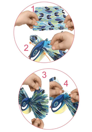CRÉA LIGN' kūrybinis vėduoklės lankstymo rinkinys Kaimo Paukščiai, CL173 