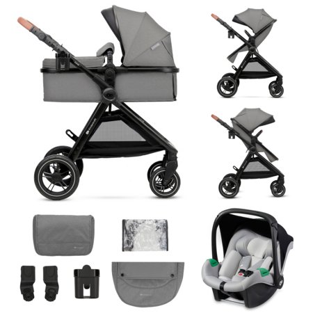 KINDERKRAFT universalus vežimėlis ESME 3in1, moonlight grey, KSESME00GRY3000 