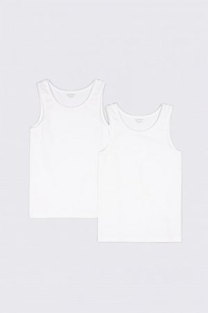 COCCODRILLO apatiniai marškinėliai be rankovių BASIC UNDERWEAR, balti, 116/122 cm, 2 vnt., WC2407201BAU-001 WC2407201BAU-001-164