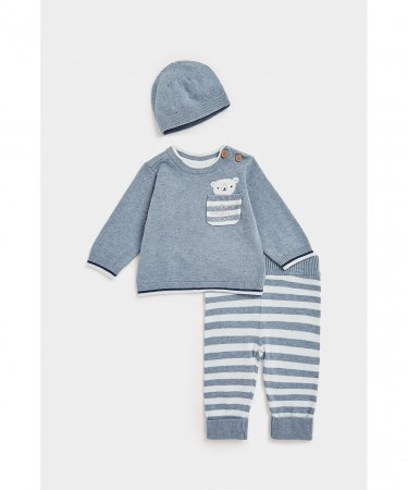 MOTHERCARE megztinis, kelnės ir kepurė, CB781 606419