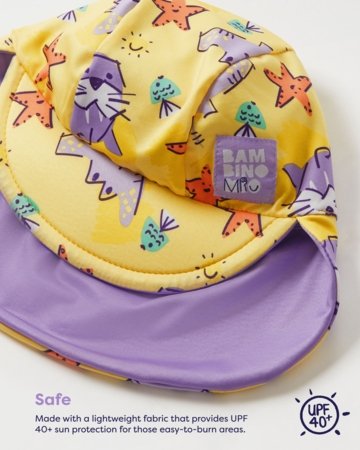 BAMBINO MIO dvipusė paplūdimio kepurė nuo saulės 1-3 m., sand squad, SWHAT1-3YSAN 