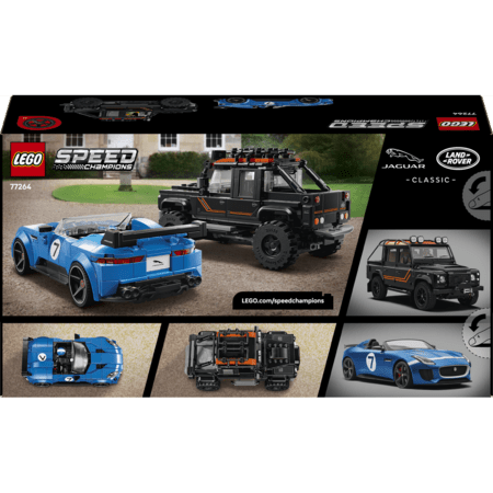 77264 LEGO® Speed Champions „Jaguar Project 7“ ir „Land Rover Defender“ 