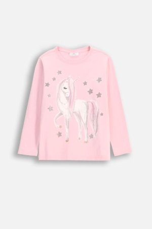 COCCODRILLO marškinėliai ilgomis rankovėmis EVERYDAY GIRL A, rožiniai, WC5143101VGA-033-122, 122 cm 