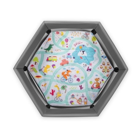 LIONELO žaidimų maniežas ROEL PLUS, 65x85 cm., Grey multicolor 