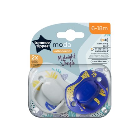 TOMMEE TIPPEE silikoniniai ortodontiniai čiulptukai MODA, 6-18 m., 2 vnt., 43338594 43338592