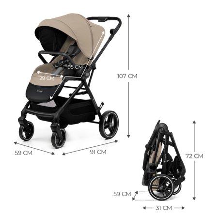 KINDERKRAFT sportinis vežimėlis YOXI, sand beige, KSYOXI00BEG0000