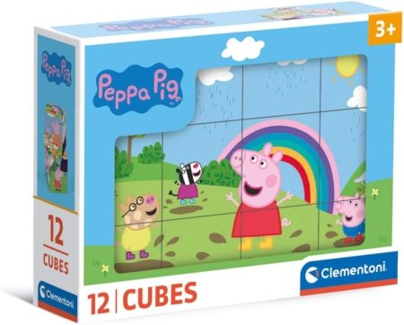 CLEMENTONI dėlionė Peppa Pig, 12 kubų., 41195 