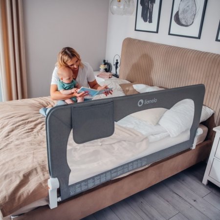 LIONELO apsauginė lovos tvorelė HANNA, 150x67 cm., Beige melange 