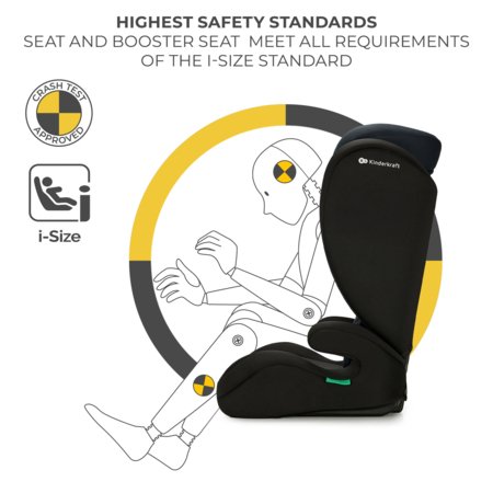 KINDERKRAFT automobilinė kėdutė I-SPARK 2 PLUS I-SIZE, 100-150 cm., Black, KCISPA02BLKPL00 