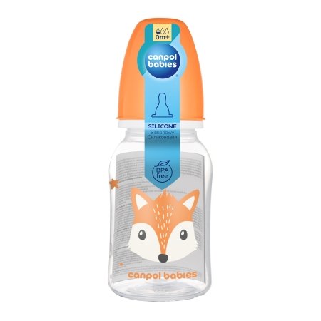 CANPOL BABIES siauro kaklelio buteliukas CUTE ANIMALS, 120 ml, 11/851_ora 