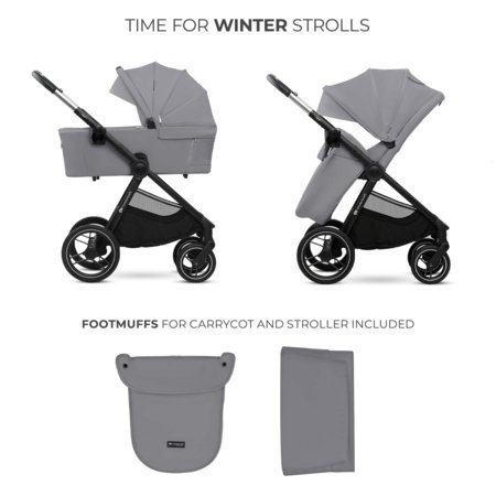 KINDERKRAFT universalus vežimas 2IN1 NEA 2.0, platinum grey, KSNEA002GRY2000 