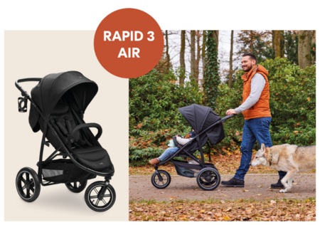 HAUCK sportinis vežimėlis RAPID 3 AIR, Black, 148594 