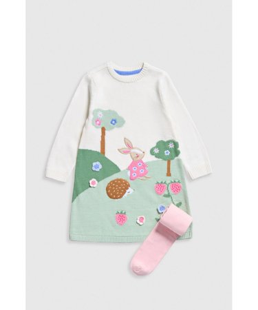 MOTHERCARE suknelė ilgomis rankovėmis ir pėdkelnės, JL455 116 