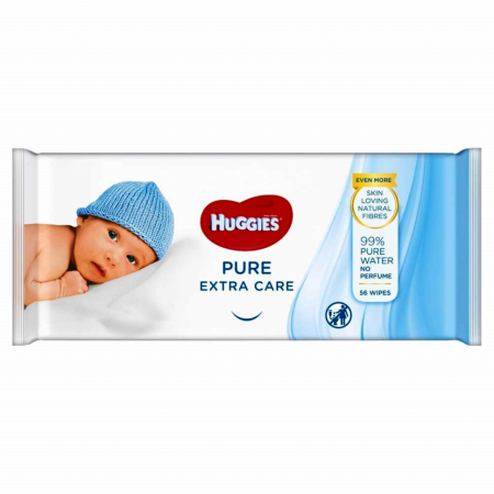 HUGGIES drėgnos servetėlės Pure Extra Care EU, 56 vnt., 2439129 2439129