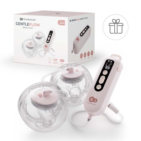 KINDERKRAFT dvigubas nešiojamas elektrinis pientraukis GENTLEFLOW, pink, KEGEFL00PNK0000 