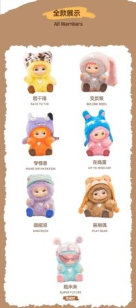 WAKUKU kolekcinis personažas Fuzzy Trendy Fun Party, asort., 17WK-0601 