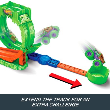 HOT WHEELS MONSTER TRUCKS MUTANT CHAOS triukų trasa su slaimu, JMK91 