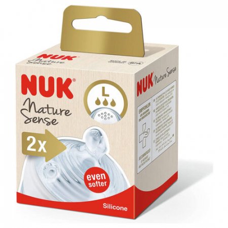 NUK silikoninis žindukas  NATURE SENSE, L dydis, 2 vnt., SA56 SA56