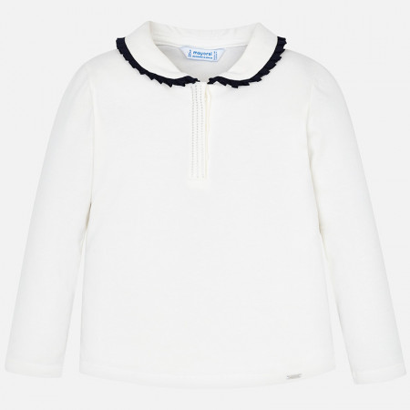 MAYORAL polo marškinėliai ilgomis rankovėmis 6A, natural/red, 131-64 131-64