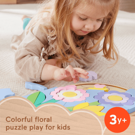 FISHER-PRICE Wood medinė dėlionė gėlės, HXT97 