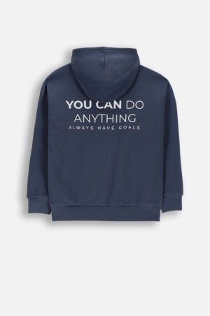 COCCODRILLO susegamas džemperis su gobtuvu, mėlynas, cm 