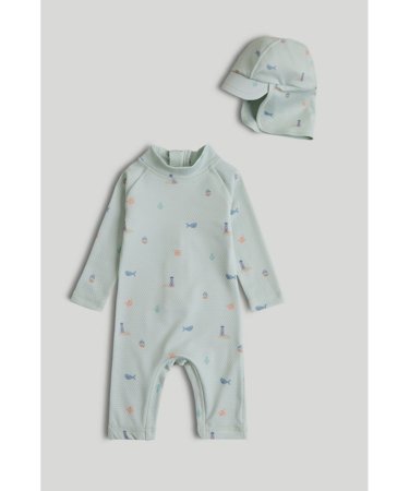 MOTHERCARE maudymosi kombinezonas ir kepurė, AX27301, 86 cm 
