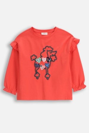 COCCODRILLO marškinėliai FROSTING PUDDLE GIRL KIDS, raudoni, cm 