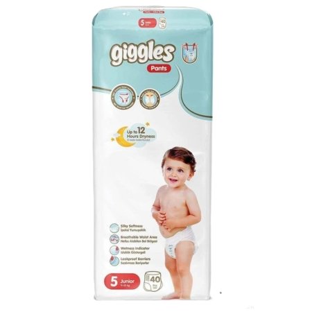 GIGGLES sauskelnės-kelnaitės Jumbo Junior, 5 dydis, 11-25 kg, 40 vnt. 