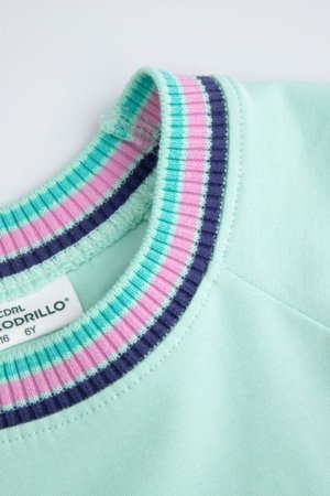 COCCODRILLO suknelė trumpomis rankovėmis COSMIC GIRL KIDS, žalia, WC5129201CGK-031-122, 122 cm 