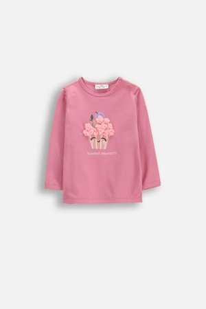 COCCODRILLO marškinėliai ilgomis rankovėmis, rožiniai, WC6143101HGN-007-068, 68 dydis 