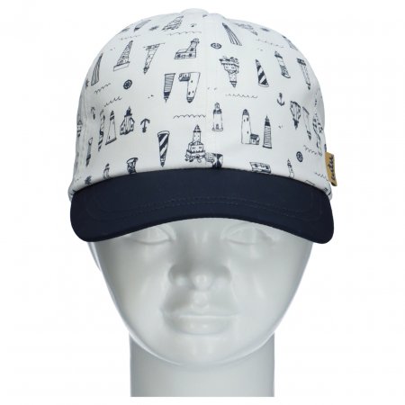 TUTU kepurė su snapeliu, balta/tamsiai mėlyna, 3-006566, 46/50 cm 3-006566 white/navy