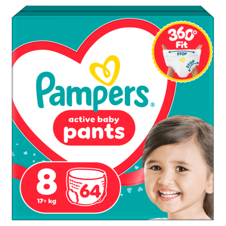 PAMPERS sauskelnės-kelnaitės Pants, 8 dydis, 17+kg, 64 vnt., 80894804 