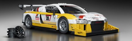 MATTEL BRICK SHOP HOT WHEELS 1:16 Elite Audi R8 LMS konstruktorius, JFT18 