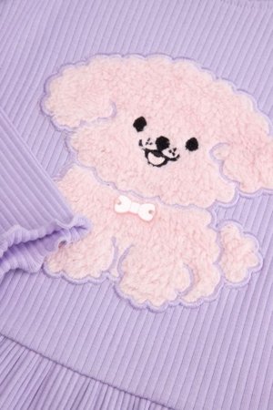 COCCODRILLO marškinėliai HAPPY PUPPY GIRL NEWBORN, violetiniai, ZC5143103HGN-016-086, 86 cm 
