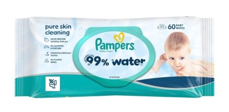 PAMPERS drėgnos servetėlės kūdikiams Wipes Aqua, 60 vnt., 80871795 