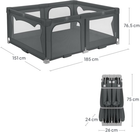 LIONELO maniežas FLORENCE, Grey graphite 