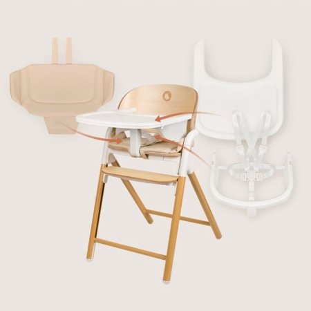 LIONELO maitinimo kėdutė CELIA, White natural wood 