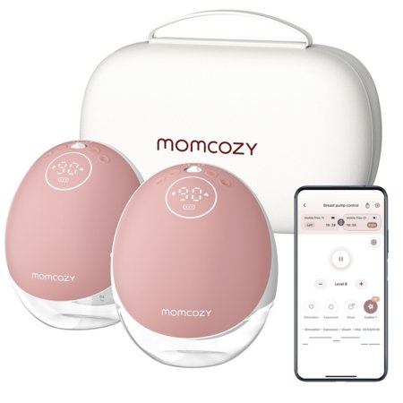 MOMCOZY dvigubas nešiojamas belaidis pientraukis M9, Pink 