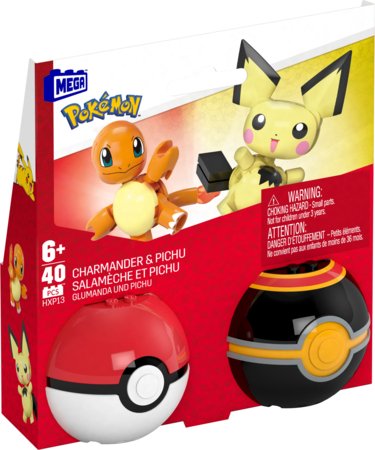 MEGA CONSTRUX POKEMON dviejų  Poke rutulių pakuotė asort., HXP11 