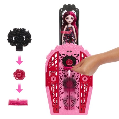 MONSTER HIGH Skulltimates siurprizų rinkinys Drakulaura, vidurnakčio sodo serija, HYT72 