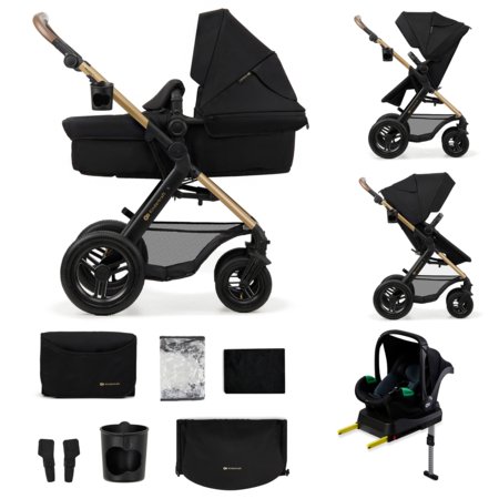 KINDERKRAFT universalus vežimėlis MOOV 2 4in1 AIR, pure black, KSMOOV02BLK4000 