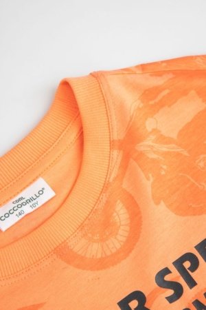 COCCODRILLO marškinėliai trumpomis rankovėmis, oranžiniai, WC6143201HBJ-006-140, 140 dydis 