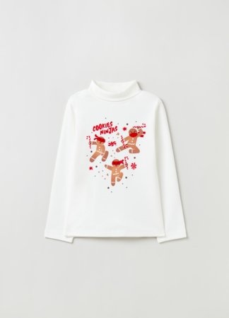 OVS BOY3-10Y T-SHIRT L/S 2H 9-10 WHITE 001917535 