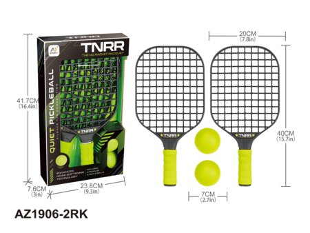 AJ SPORTZ TNRR Quiet Pickleball raketės su 2 kamuoliukais, AZ1906-2RK 