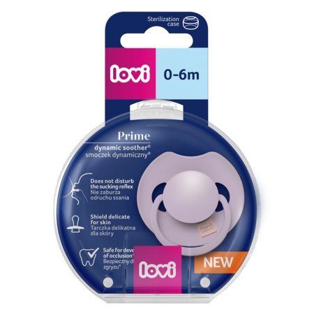LOVI silikoninis dinaminis čiulptukas Prime,  Violet,  0-6m,  1 vnt.,  34/421 